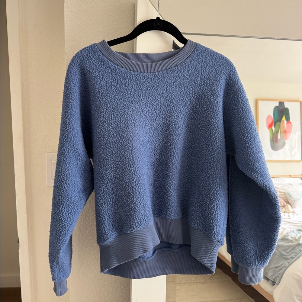 Everlane Textured Blue Crew Neck Sweater